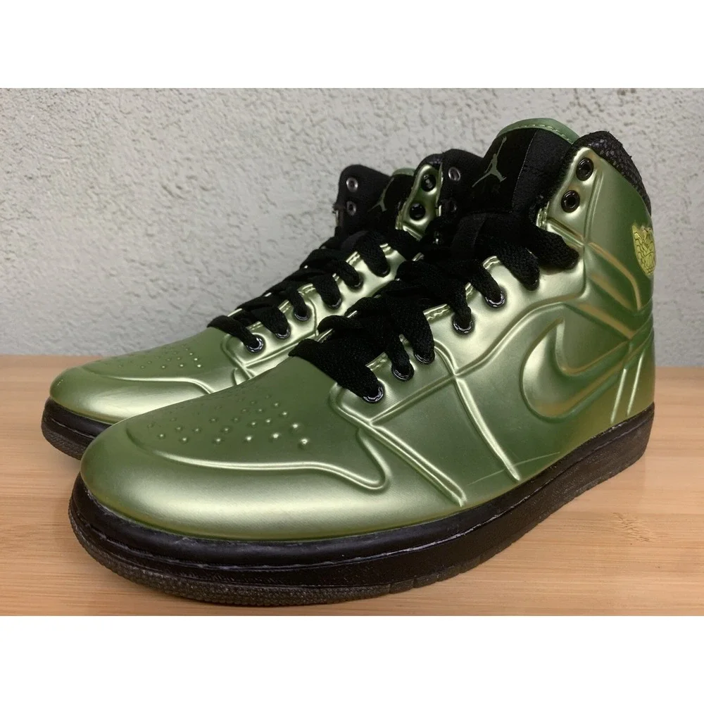 Size 8 Jordan Air Jordan 1 Anodized‎ Green Spark Black 414823-301 Men's Sneaker